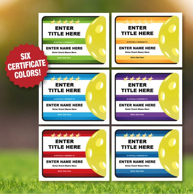 Six Certificate Colors.