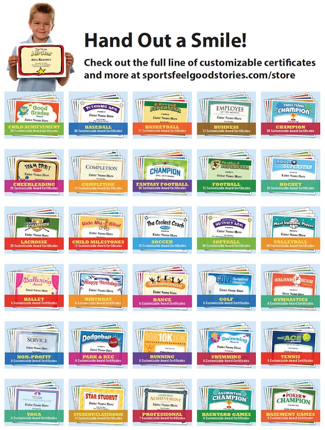 Editable award certificates family.