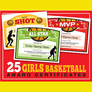 Girls Basketball Certificates button.